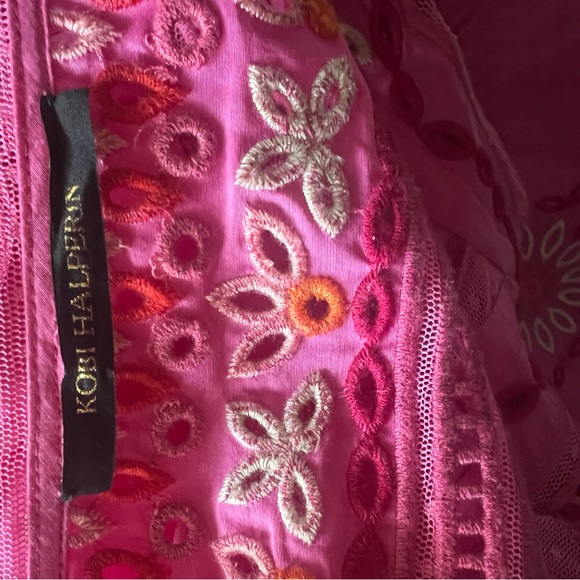KOBI HALPERIN Blythe Embroidered Peasant Blouse - French Pink - Picture 9 of 10